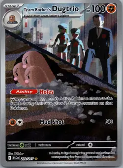 Team Rocket's Dugtrio 239/217 Ascended Heroes Pokemon TCG Illustration Rare NM - Image 1
