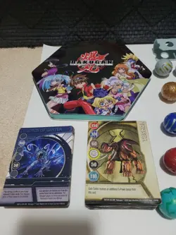 BAKUGAN - Ability Cards, Gate Cards, Bakuclip, Battle Brawlers, Hexagonal Tin - Image 3