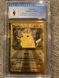 Pokemon 2021 Celebrations Pikachu Gold Metal Promo Card #58/102 - Image 1
