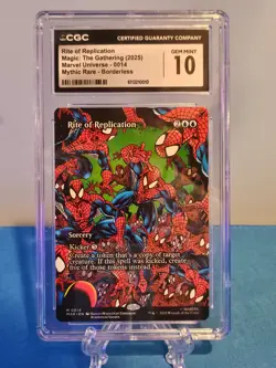Borderless Rite of Replication MAR 0014 Eternal Mythic MTG Spider-Man CGC 10 - Image 1