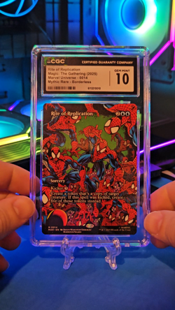 Borderless Rite of Replication MAR 0014 Eternal Mythic MTG Spider-Man CGC 10 - Image 2