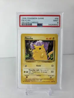 1999 Pokemon Base Set Unlimited Pikachu #58 Yellow Cheeks PSA 9 MINT - Image 3