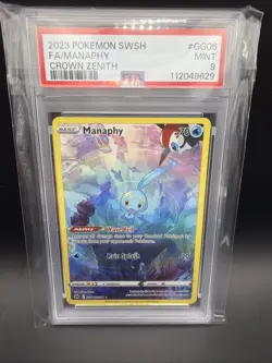 2023 POKEMON SWORD & SHIELD CROWN ZENITH #GG06 FULL ART/MANAPHY PSA 9 Mint - Image 1