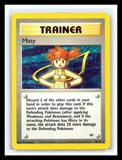 💥 MISTY TRAINER | Pokemon TCG 2000 | (GYM HEROES) Holo Rare Vintage # 18/132 - Image 1