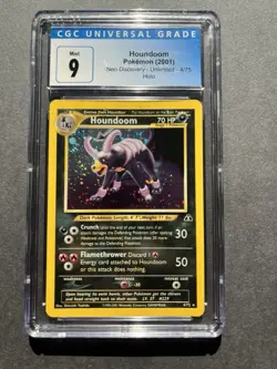 Pokemon TCG Houndoom Neo Discovery Unlimited Holo CGC 9 #4/75 English 2001 - Image 1