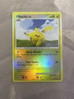 Pokemon 2008 Pikachu 70/100 Majestic Dawn Reverse Holo Platinum Stamp - Image 1