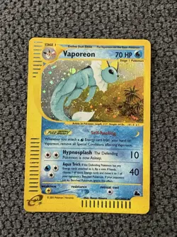 Pokemon TCG Vaporeon H31/H32 Skyridge Holo Rare LP E Reader Vintage 2003 - Image 2