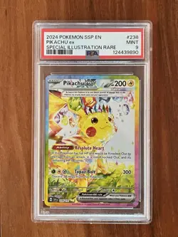 Pokemon Surging Sparks Pikachu EX SIR #238/191 PSA 9 - Image 1