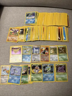 Vintage Pokemon Card Stack Of 250 Cards Lp-Mp Vintage W. 10 Holos 🚨 - Image 1