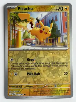 Pokemon Paldean Fates 018/091 Pikachu Cosmos/Reverse Holo Costco EXCLUSIVE - Image 1