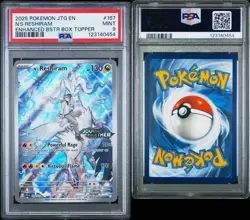 2025 POKEMON JTG EN-JOURNEY TOGETHER #167 N'S RESHIRAM STAMPED PROMO PSA 9 - Image 3