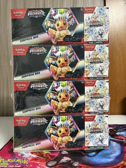 (4) Sam’s Club Pokemon Prismatic Evolutions Surprise Box & Booster Bundle SEALED - Image 2