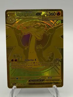 GOLD Mega Charizard X Ex 130/094 - Pokemon Phantasmal Flames - Image 3