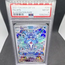 Pokemon Palafin Illustration Rare Holo SV03: Obsidian Flames 200/197 PSA 8 2023 - Image 1