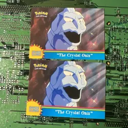 The Crystal Onix OR4 Pokemon Topps Series 3 Orange Islands Blue Logo 1st Print 2 - Image 1