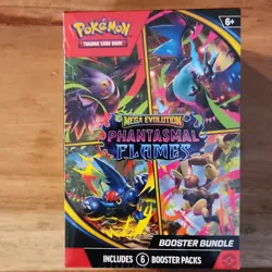 Pokemon TCG Mega Evolution Phantasmal Flames Booster Bundle Box 6 Booster Packs - Image 1
