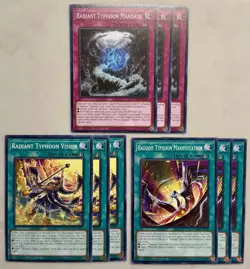 Yugioh! 3x Radiant Typhoon Vision + Manifestation + Mandate DOOD 1st Ed NM - Image 1