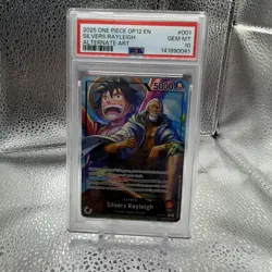PSA 10 – 2025 ONE PIECE OP12-LEGACY OF THE MASTER 001 SILVERS RAYLEIGH ALT ART - Image 1