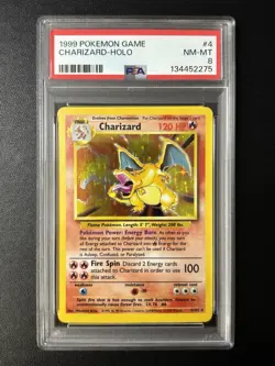 1999 Charizard Base Set Holo Card 4/102 PSA 8 NM-MT Pokemon - Image 1