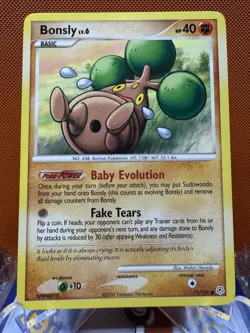 Bonsly LV.6 71/130 Common Diamond and Pearl Pokemon Card LP 2321 - Image 1