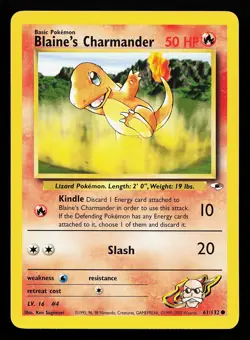 Blaine's Charmander 61/132 Common Gym Heroes Pokemon Card - Image 1