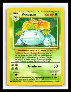 💥 VENUSAUR HOLO Rare # 15/102 | BASE SET | Pokemon 1999 TCG Vintage Card - Image 1