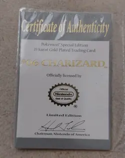 Pokemon 23K Gold Plated #6 Charizard Trading Card 1999 Burger King - Image 3