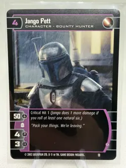 Star Wars TCG Trading Card JANGO FETT 2002 Promo Bounty Hunter Video Game - Image 1