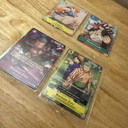 One Piece TCG Lot 4 Promo Cards - O-Nami, Monkey.D.Luffy, Roronoa Zoro - Image 2