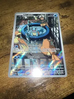 Pokemon Squirtle TCG Full Art Holo Card 148/142 Stellar Crown Illustration Rare - Image 1