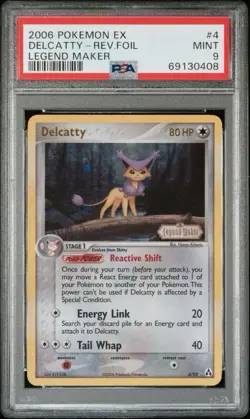 2006 Pokemon EX Legend Maker 4 Delcatty Reverse PSA 9 Mint - Image 1
