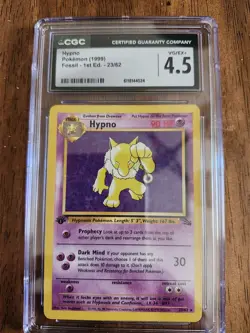 Pokemon TCG Fossil 1st Edition Hypno Rare Card 23/62 LP-HP Condition - Image 1