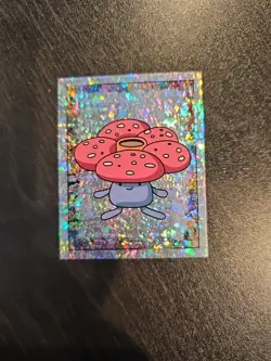 💥 Vileplume Merlin Pokemon 1999 Vintage Album Sticker Silver Prism Holo # S8 - Image 1