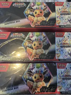 (6) - Sam’s Club Pokemon Prismatic Evolutions Surprise Box & Booster Bundle - Image 1