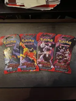 Destined Rivals Sleeved Booster Packs FULL PACK ART SET Pokemon SEALED Set Of 4 - Image 1
