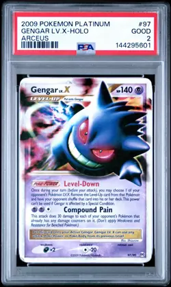 2009 POKEMON PLATINUM ARCEUS #97 GENGAR LV.X-HOLO PSA 2 Low Pop! - Image 1