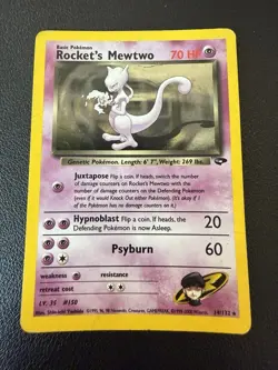 Rocket’s Mewtwo 14/132 Holo Rare Gym Challenge WOTC 2000 Pokemon - Image 1