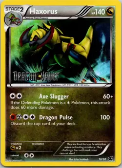 Haxorus 16/20 Dragon Vault STAMPED Promo Holo Rare Exclusive Pokemon NM - Image 1