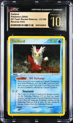 Pokemon Delibird EX Team Rocket Returns Reverse Holo Rare Cgc Pristine 10 POP 2! - Image 1