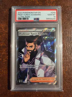 2023 POKEMON PAR EN-PARADOX RIFT #240 PROFESSOR TURO'S SCENARIO PSA 10 - Image 1