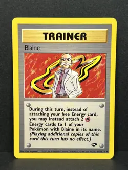Pokemon TCG Blaine Gym Challenge 100/132 Regular Unlimited Rare - NM/LP - Image 1