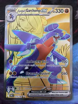Pokemon Cynthia's Garchomp EX 215/182 Sv10: Destined Rivals Ultra Rare Holo - Image 1