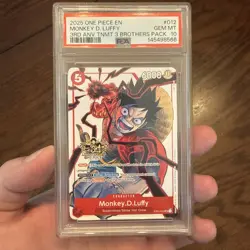 2025 ONE PIECE 3RD ANV TOURNAMENT 3 BROTHERS PACK #012 MONKEY D. LUFFY PSA 10 - Image 1
