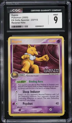 CGC 9 Hypno Reverse Holo Rare EX Delta Species 2005 Pokemon Card #23 - Image 1