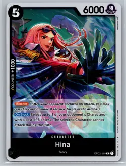 One Piece Card Game OP02-110 R Hina Foil Character TCG Bandai - Image 1