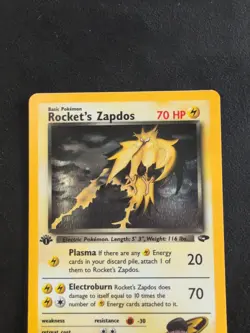 1st Edition Rockets Zapdos Gym Challenge Holo Card 15/132 - Image 2
