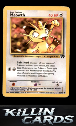 Meowth 62/82 Pokemon Common Team Rocket Card MP - Image 1