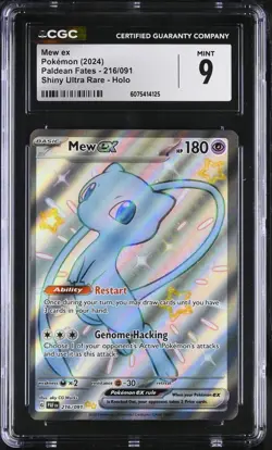 Mew ex 216/091 CGC 9 Paldean Fates Shiny Ultra Rare Holo 2024 Pokemon Card - Image 1