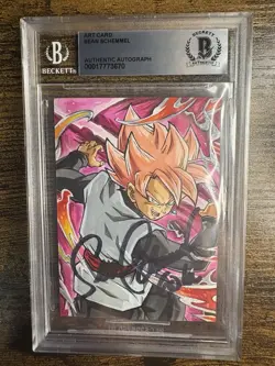Dragonball Hand Drawn Sketch Art Card Signed Goku Sean Schemmel 1 of 1! Beckett - Image 1