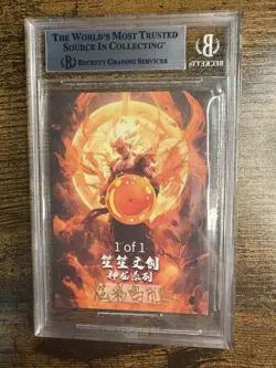 Dragonball Hand Drawn Sketch Art Card Signed Goku Sean Schemmel 1 of 1! Beckett - Image 2